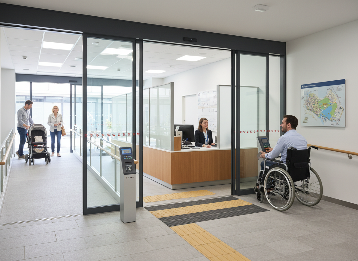 Une personne utilise de façon autonome un service public accessible.